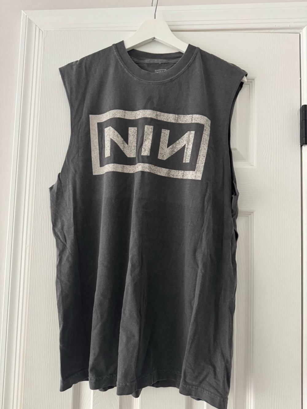 New NIN authentic concert  Black Logo Cotton Crewneck Tee